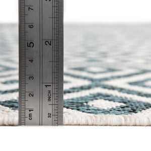 Teal 6' 1 x 9' Jill Zarin Outdoor Rectangle Area Rug Weather Resistant for Patio, Deck, Terrace, Balcony, Porch Durable 100% Polypropylene Carpet for Outside for Sale at Rug Engine