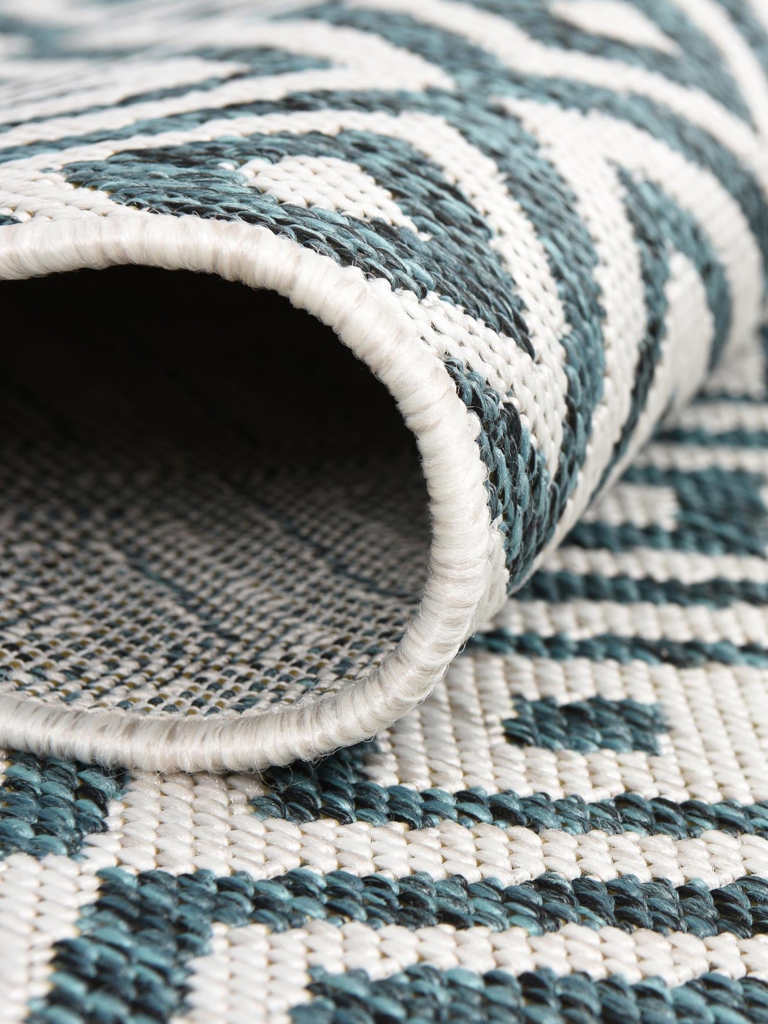 Teal 6' 1 x 9' Jill Zarin Outdoor Rectangle Area Rug Weather Resistant for Patio, Deck, Terrace, Balcony, Porch Durable 100% Polypropylene Carpet for Outside for Sale at Rug Engine