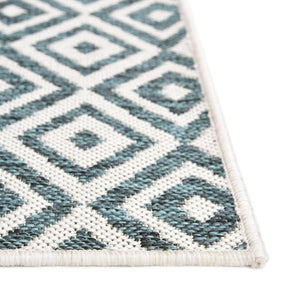 Teal 6' 1 x 9' Jill Zarin Outdoor Rectangle Area Rug Weather Resistant for Patio, Deck, Terrace, Balcony, Porch Durable 100% Polypropylene Carpet for Outside for Sale at Rug Engine