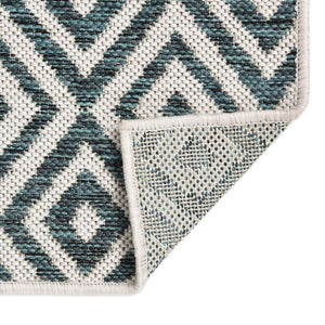 Teal 6' 1 x 9' Jill Zarin Outdoor Rectangle Area Rug Weather Resistant for Patio, Deck, Terrace, Balcony, Porch Durable 100% Polypropylene Carpet for Outside for Sale at Rug Engine