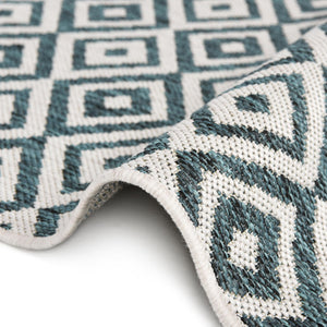 Teal 6' 1 x 9' Jill Zarin Outdoor Rectangle Area Rug Weather Resistant for Patio, Deck, Terrace, Balcony, Porch Durable 100% Polypropylene Carpet for Outside for Sale at Rug Engine