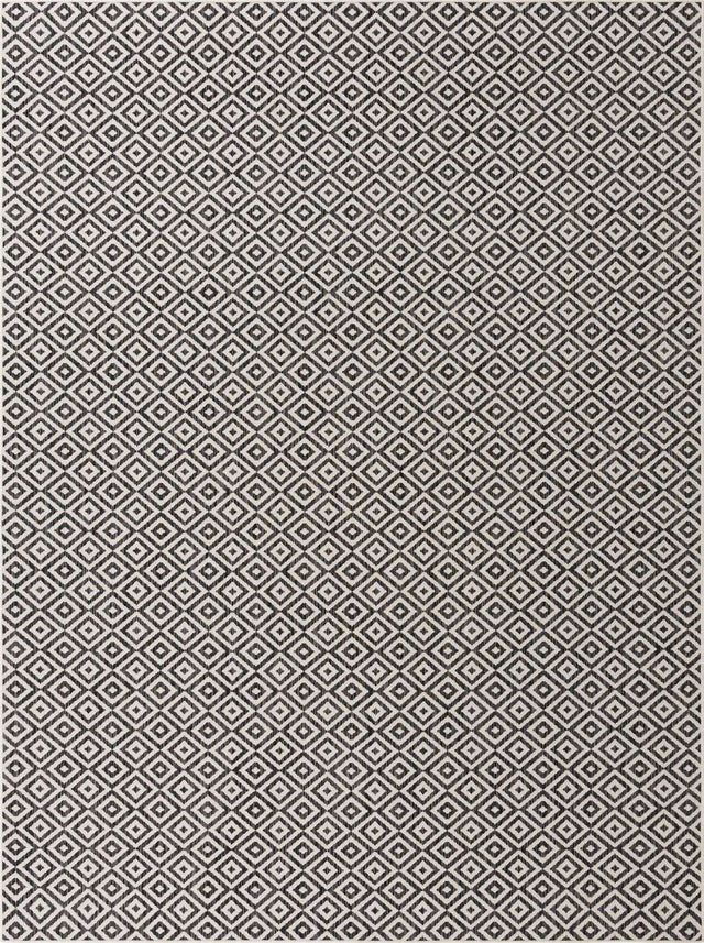 Charcoal Gray 9' x 12' Jill Zarin Outdoor Rectangle Area Rug Weather Resistant for Patio, Deck, Terrace, Balcony, Porch Durable 100% Polypropylene Carpet for Outside for Sale at Rug Engine