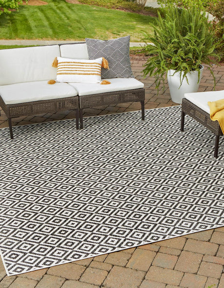 Charcoal Gray 12' x 12' Jill Zarin Outdoor Square Area Rug Weather Resistant for Patio, Deck, Terrace, Balcony, Porch Durable 100% Polypropylene Carpet for Outside for Sale at Rug Engine
