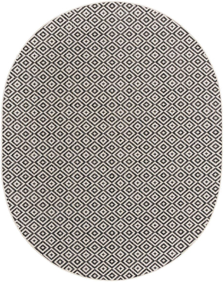 Charcoal Gray 7' 10 x 10' Jill Zarin Outdoor Oval Area Rug Weather Resistant for Patio, Deck, Terrace, Balcony, Porch Durable 100% Polypropylene Carpet for Outside for Sale at Rug Engine
