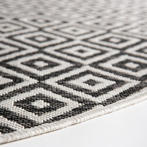 Charcoal Gray 5' 3 x 5' 3 Jill Zarin Outdoor Round Area Rug Weather Resistant for Patio, Deck, Terrace, Balcony, Porch Durable 100% Polypropylene Carpet for Outside for Sale at Rug Engine