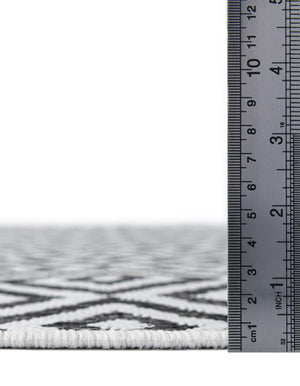 Charcoal Gray 3' 1 x 5' 3 Jill Zarin Outdoor Rectangle Area Rug Weather Resistant for Patio, Deck, Terrace, Balcony, Porch Durable 100% Polypropylene Carpet for Outside for Sale at Rug Engine