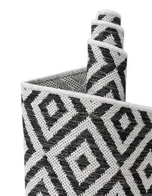 Charcoal Gray 3' 1 x 5' 3 Jill Zarin Outdoor Rectangle Area Rug Weather Resistant for Patio, Deck, Terrace, Balcony, Porch Durable 100% Polypropylene Carpet for Outside for Sale at Rug Engine