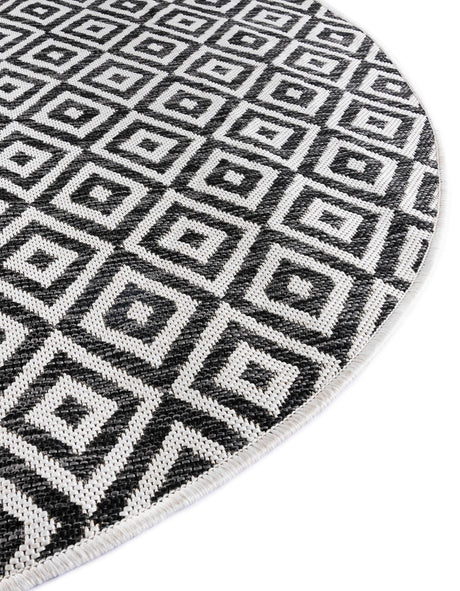 Charcoal Gray 7' 10 x 10' Jill Zarin Outdoor Oval Area Rug Weather Resistant for Patio, Deck, Terrace, Balcony, Porch Durable 100% Polypropylene Carpet for Outside for Sale at Rug Engine