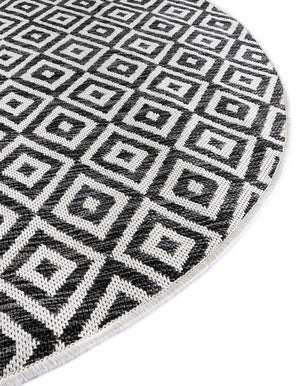Charcoal Gray 5' 3 x 8' Jill Zarin Outdoor Oval Rug