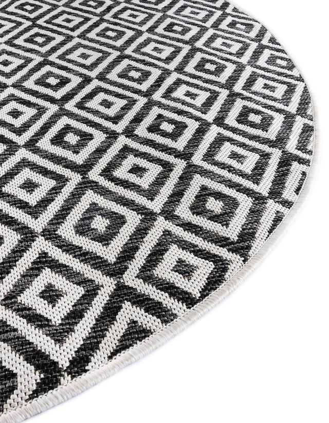 Charcoal Gray 5' 3 x 8' Jill Zarin Outdoor Oval Rug