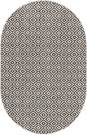 Charcoal Gray 5' 3 x 8' Jill Zarin Outdoor Oval Rug