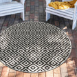 Charcoal Gray 5' 3 x 5' 3 Jill Zarin Outdoor Round Area Rug Weather Resistant for Patio, Deck, Terrace, Balcony, Porch Durable 100% Polypropylene Carpet for Outside for Sale at Rug Engine