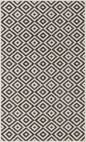 Charcoal Gray 3' 1 x 5' 3 Jill Zarin Outdoor Rectangle Area Rug Weather Resistant for Patio, Deck, Terrace, Balcony, Porch Durable 100% Polypropylene Carpet for Outside for Sale at Rug Engine