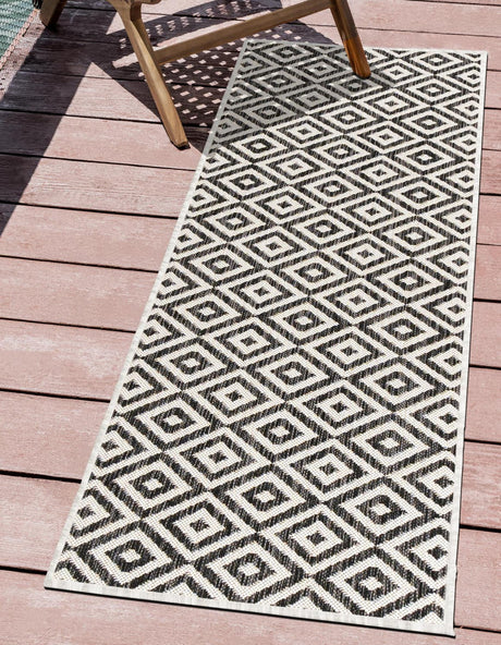 Charcoal Gray 3' x 12' Jill Zarin Outdoor Runner Rug