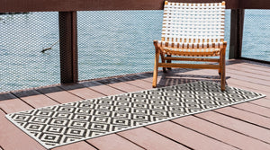 Charcoal Gray 2' x 5' 3 Jill Zarin Outdoor Runner Area Rug Weather Resistant for Patio, Deck, Terrace, Balcony, Porch Durable 100% Polypropylene Carpet for Outside for Sale at Rug Engine