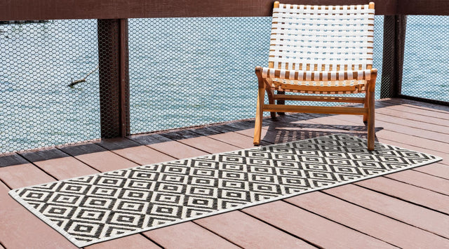 Charcoal Gray 2' x 7' 1 Jill Zarin Outdoor Runner Area Rug Weather Resistant for Patio, Deck, Terrace, Balcony, Porch Durable 100% Polypropylene Carpet for Outside for Sale at Rug Engine