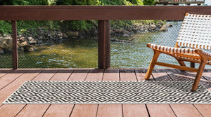 Charcoal Gray 3' x 12' Jill Zarin Outdoor Runner Rug