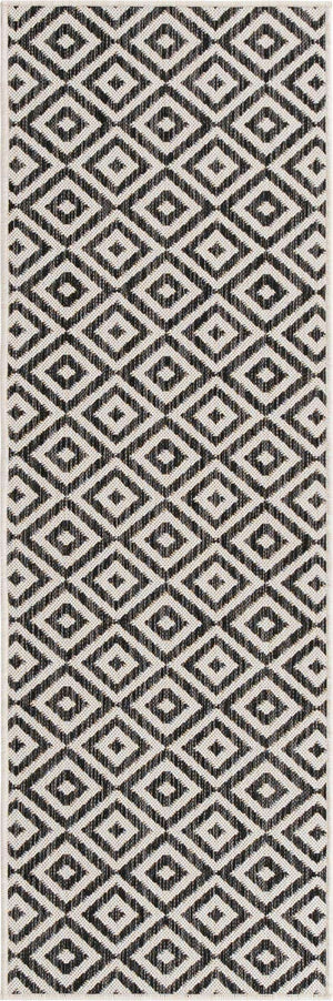 Charcoal Gray 2' x 6' 1 Jill Zarin Outdoor Runner Area Rug Weather Resistant for Patio, Deck, Terrace, Balcony, Porch Durable 100% Polypropylene Carpet for Outside for Sale at Rug Engine