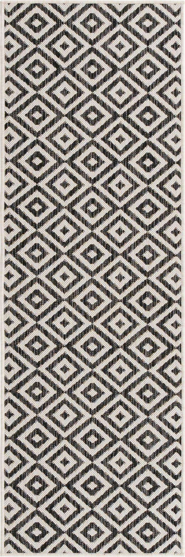 Charcoal Gray 2' x 6' 1 Jill Zarin Outdoor Runner Area Rug Weather Resistant for Patio, Deck, Terrace, Balcony, Porch Durable 100% Polypropylene Carpet for Outside for Sale at Rug Engine