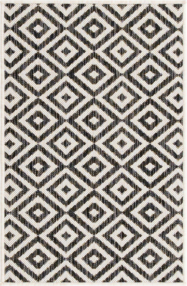 Charcoal Gray 2' x 3' 1 Jill Zarin Outdoor Rectangle Area Rug Weather Resistant for Patio, Deck, Terrace, Balcony, Porch Durable 100% Polypropylene Carpet for Outside for Sale at Rug Engine