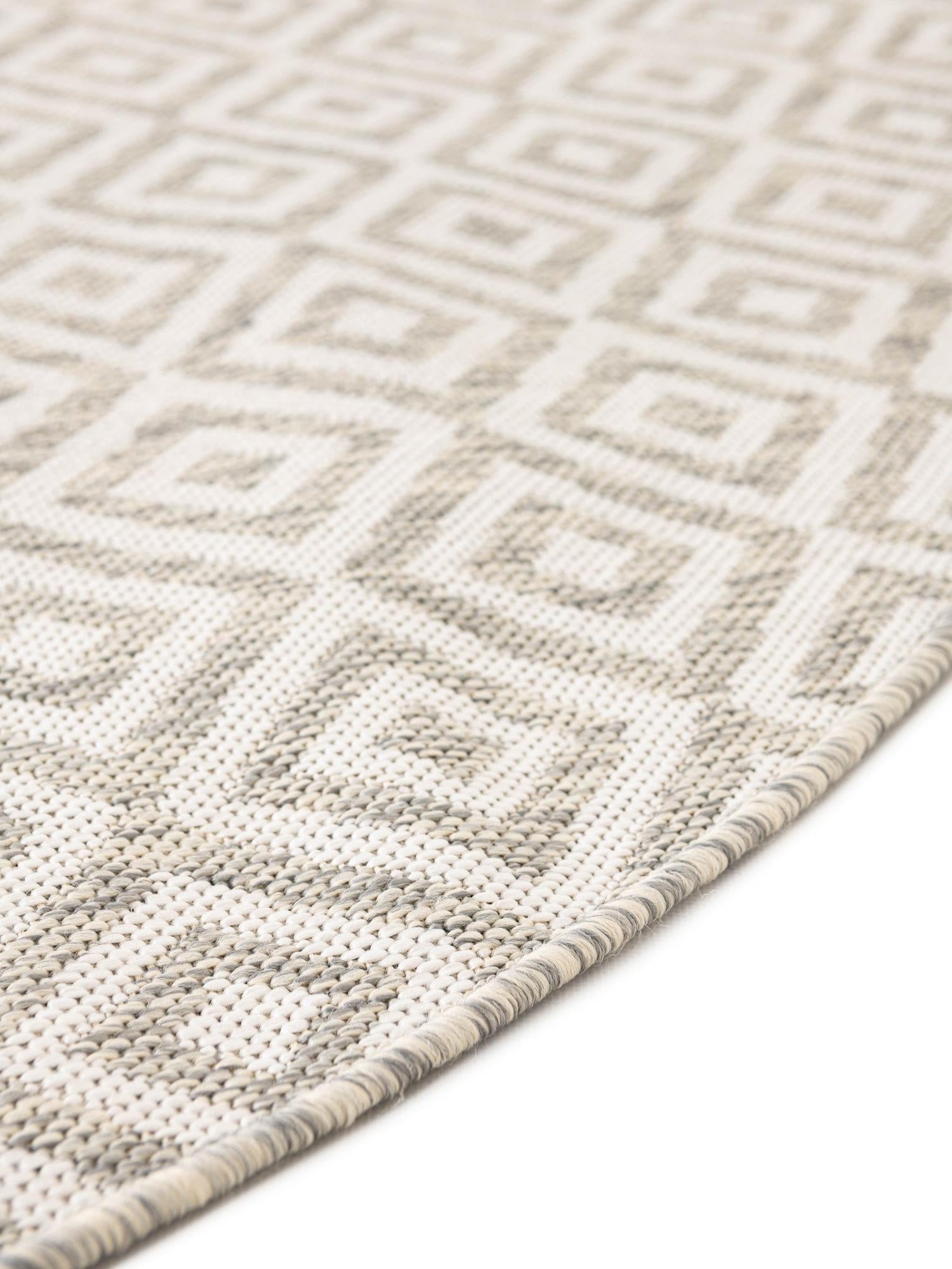 Light Gray 6' 7 x 6' 7 Jill Zarin Outdoor Round Area Rug Weather Resistant for Patio, Deck, Terrace, Balcony, Porch Durable 100% Polypropylene Carpet for Outside for Sale at Rug Engine