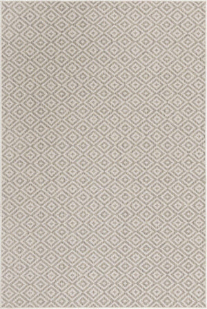 Light Gray 6' 1 x 9' Jill Zarin Outdoor Rectangle Area Rug Weather Resistant for Patio, Deck, Terrace, Balcony, Porch Durable 100% Polypropylene Carpet for Outside for Sale at Rug Engine