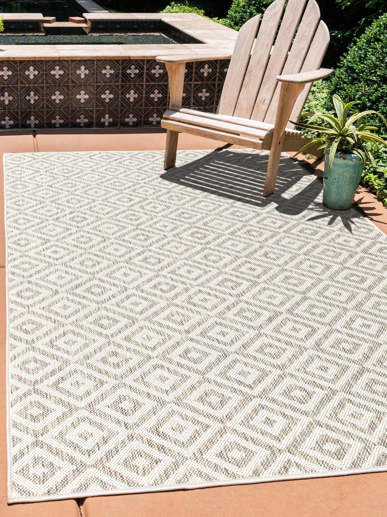 Light Gray 1' 4 x 1' 4 Jill Zarin Outdoor Sample Area Rug Weather Resistant for Patio, Deck, Terrace, Balcony, Porch Durable 100% Polypropylene Carpet for Outside for Sale at Rug Engine