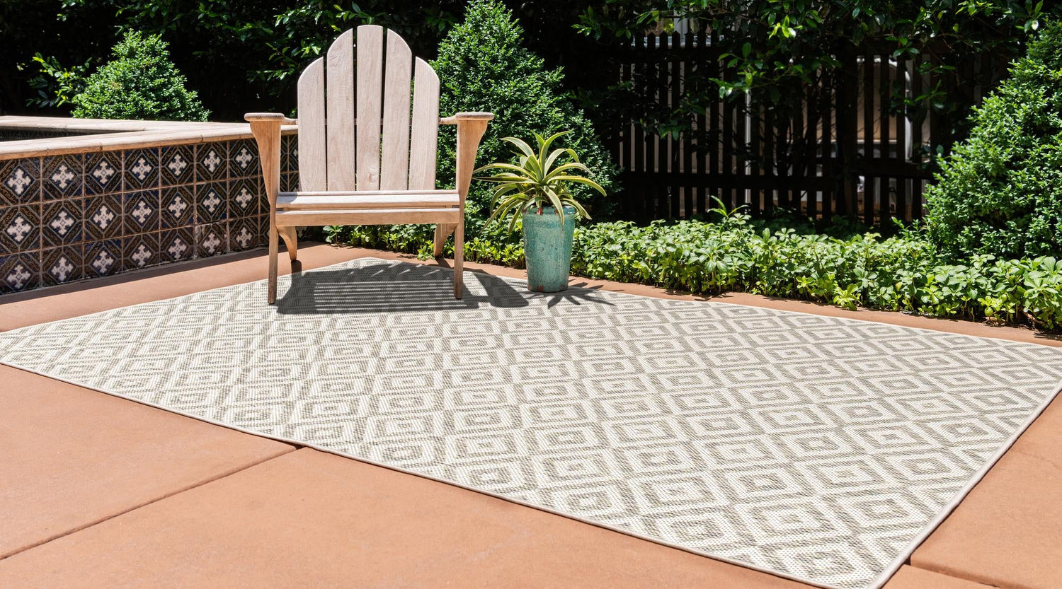 Light Gray 7' 10 x 10' Jill Zarin Outdoor Rectangle Area Rug Weather Resistant for Patio, Deck, Terrace, Balcony, Porch Durable 100% Polypropylene Carpet for Outside for Sale at Rug Engine