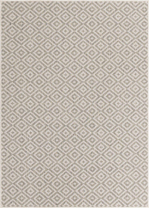 Light Gray 5' 3 x 8' Jill Zarin Outdoor Rectangle Area Rug Weather Resistant for Patio, Deck, Terrace, Balcony, Porch Durable 100% Polypropylene Carpet for Outside for Sale at Rug Engine