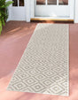 Light Gray 2' x 8' Jill Zarin Outdoor Runner Area Rug Weather Resistant for Patio, Deck, Terrace, Balcony, Porch Durable 100% Polypropylene Carpet for Outside for Sale at Rug Engine