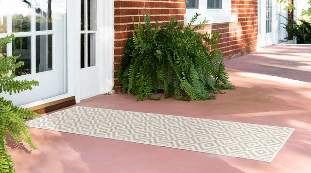 Light Gray 2' x 8' Jill Zarin Outdoor Runner Area Rug Weather Resistant for Patio, Deck, Terrace, Balcony, Porch Durable 100% Polypropylene Carpet for Outside for Sale at Rug Engine