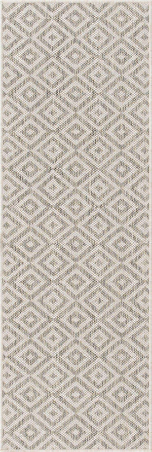 Light Gray 2' x 6' 1 Jill Zarin Outdoor Runner Area Rug Weather Resistant for Patio, Deck, Terrace, Balcony, Porch Durable 100% Polypropylene Carpet for Outside for Sale at Rug Engine