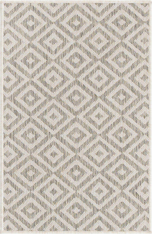 Light Gray 2' x 3' 1 Jill Zarin Outdoor Rectangle Area Rug Weather Resistant for Patio, Deck, Terrace, Balcony, Porch Durable 100% Polypropylene Carpet for Outside for Sale at Rug Engine