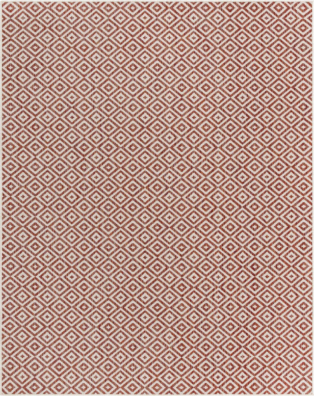 Rust Red 7' 10 x 10' Jill Zarin Outdoor Rectangle Area Rug Weather Resistant for Patio, Deck, Terrace, Balcony, Porch Durable 100% Polypropylene Carpet for Outside for Sale at Rug Engine