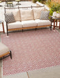 Rust Red 7' 10 x 7' 10 Jill Zarin Outdoor Square Area Rug Weather Resistant for Patio, Deck, Terrace, Balcony, Porch Durable 100% Polypropylene Carpet for Outside for Sale at Rug Engine