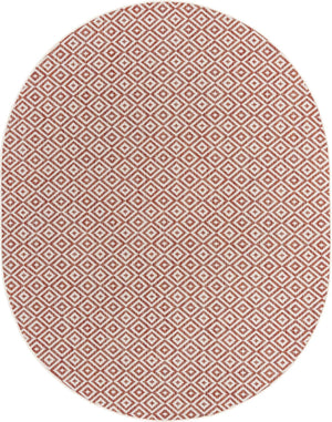Rust Red 7' 10 x 10' Jill Zarin Outdoor Oval Area Rug Weather Resistant for Patio, Deck, Terrace, Balcony, Porch Durable 100% Polypropylene Carpet for Outside for Sale at Rug Engine