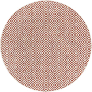 Rust Red 6' 7 x 6' 7 Jill Zarin Outdoor Round Area Rug Weather Resistant for Patio, Deck, Terrace, Balcony, Porch Durable 100% Polypropylene Carpet for Outside for Sale at Rug Engine