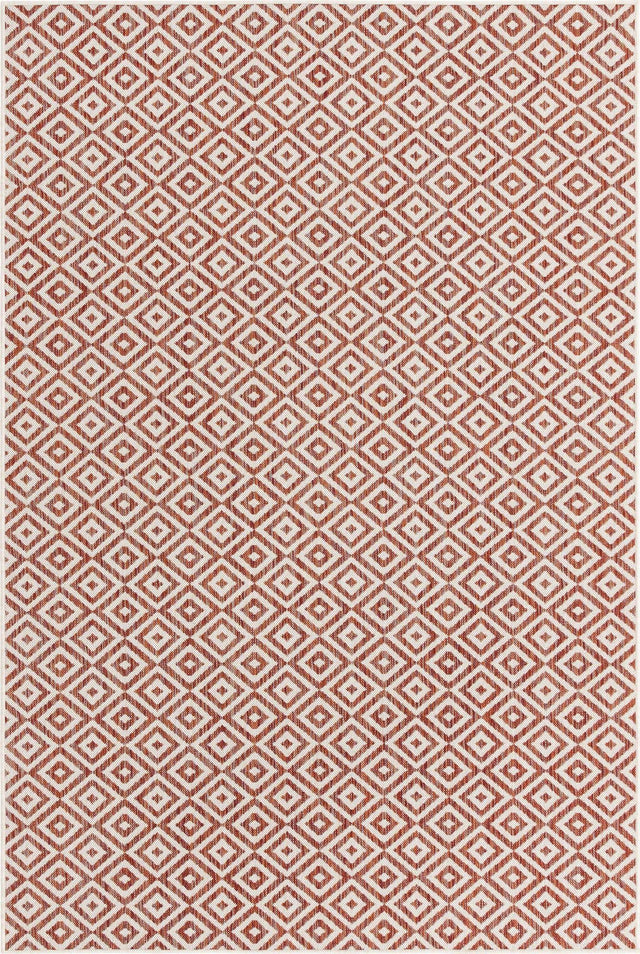 Rust Red 6' 1 x 9' Jill Zarin Outdoor Rectangle Area Rug Weather Resistant for Patio, Deck, Terrace, Balcony, Porch Durable 100% Polypropylene Carpet for Outside for Sale at Rug Engine