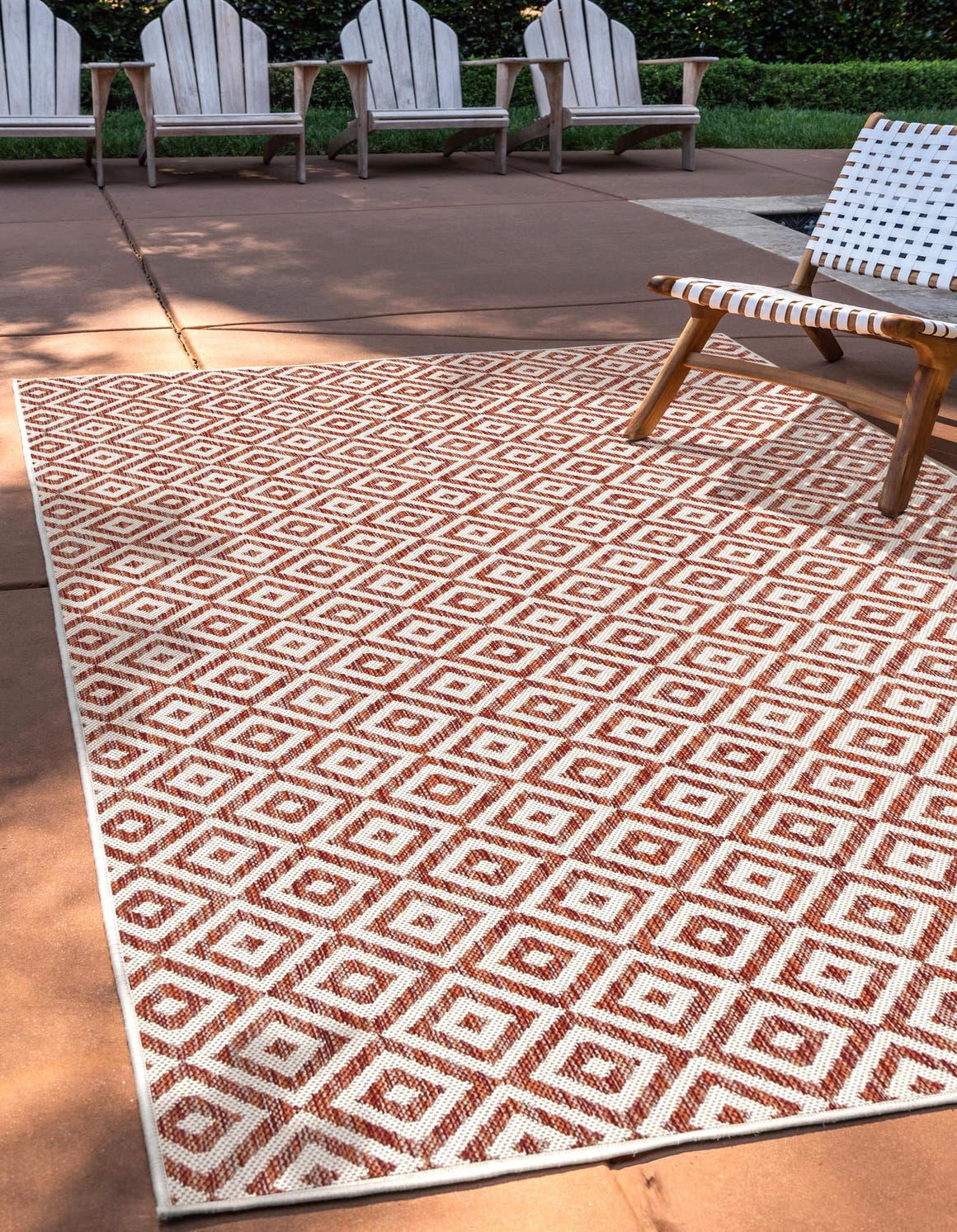 Rust Red 2' x 3' 1 Jill Zarin Outdoor Rectangle Area Rug Weather Resistant for Patio, Deck, Terrace, Balcony, Porch Durable 100% Polypropylene Carpet for Outside for Sale at Rug Engine