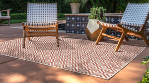 Rust Red 2' x 3' 1 Jill Zarin Outdoor Rectangle Area Rug Weather Resistant for Patio, Deck, Terrace, Balcony, Porch Durable 100% Polypropylene Carpet for Outside for Sale at Rug Engine