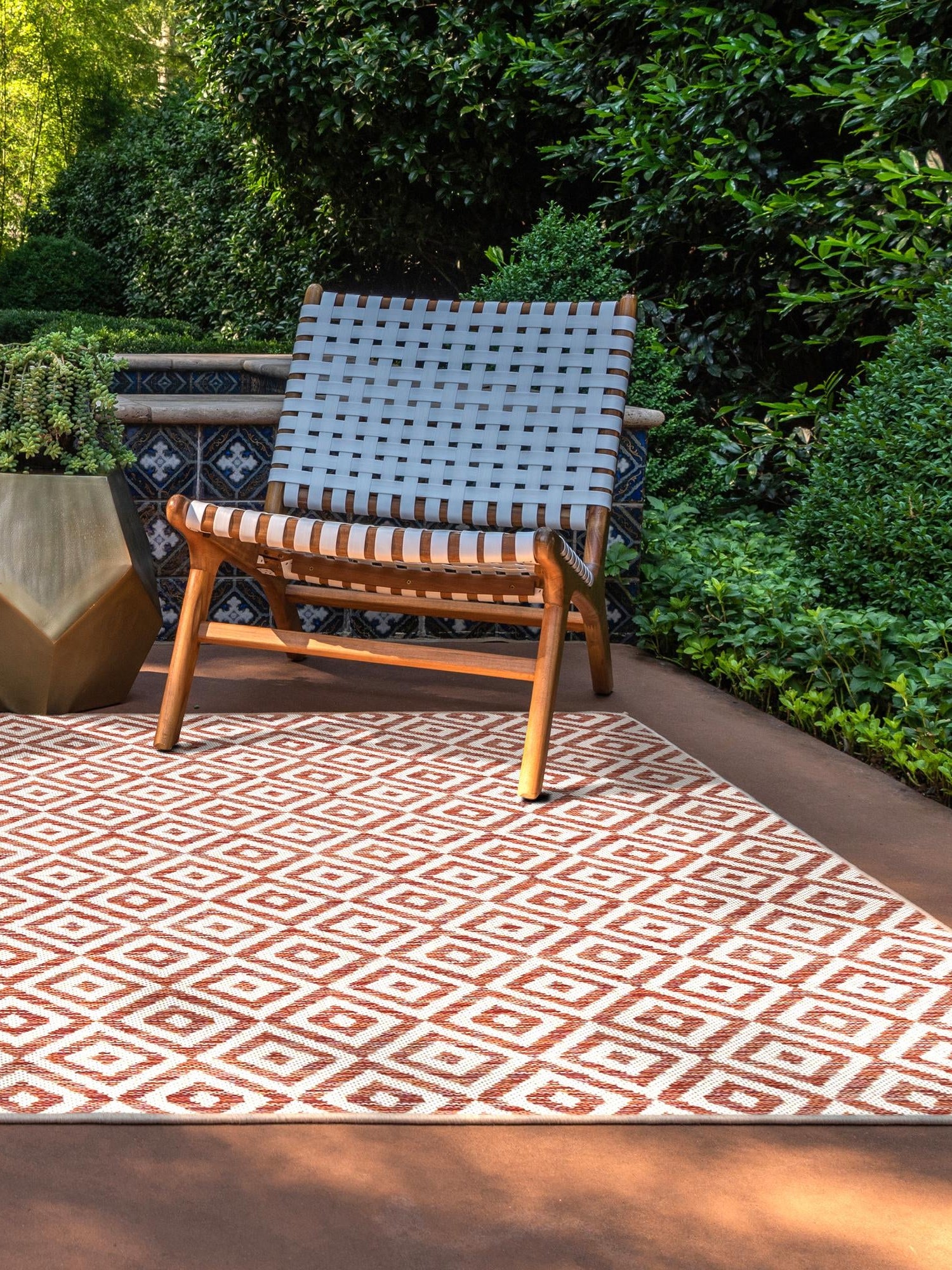 Rust Red 2' x 3' 1 Jill Zarin Outdoor Rectangle Area Rug Weather Resistant for Patio, Deck, Terrace, Balcony, Porch Durable 100% Polypropylene Carpet for Outside for Sale at Rug Engine