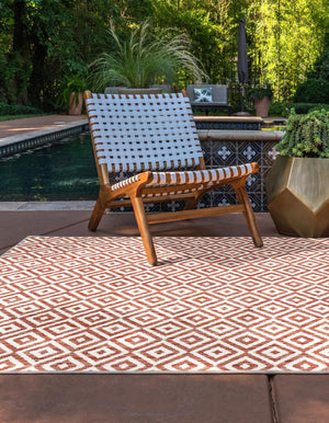 Rust Red 2' x 3' 1 Jill Zarin Outdoor Rectangle Area Rug Weather Resistant for Patio, Deck, Terrace, Balcony, Porch Durable 100% Polypropylene Carpet for Outside for Sale at Rug Engine