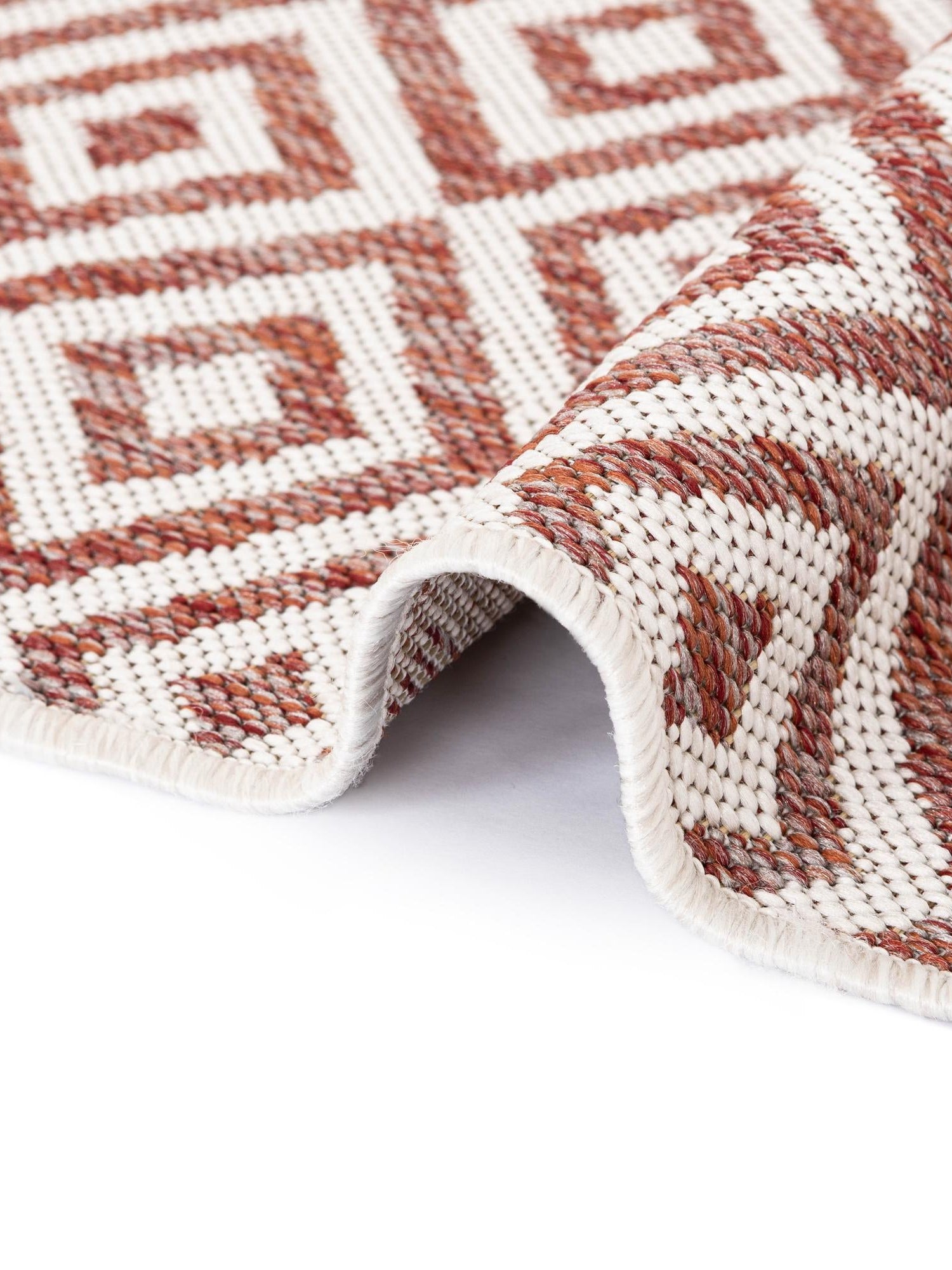 Rust Red 5' 3 x 8' Jill Zarin Outdoor Rectangle Area Rug Weather Resistant for Patio, Deck, Terrace, Balcony, Porch Durable 100% Polypropylene Carpet for Outside for Sale at Rug Engine