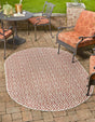 Rust Red 7' 10 x 10' Jill Zarin Outdoor Oval Area Rug Weather Resistant for Patio, Deck, Terrace, Balcony, Porch Durable 100% Polypropylene Carpet for Outside for Sale at Rug Engine