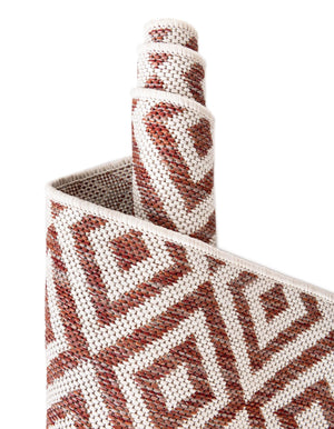Rust Red 7' 10 x 10' Jill Zarin Outdoor Oval Area Rug Weather Resistant for Patio, Deck, Terrace, Balcony, Porch Durable 100% Polypropylene Carpet for Outside for Sale at Rug Engine