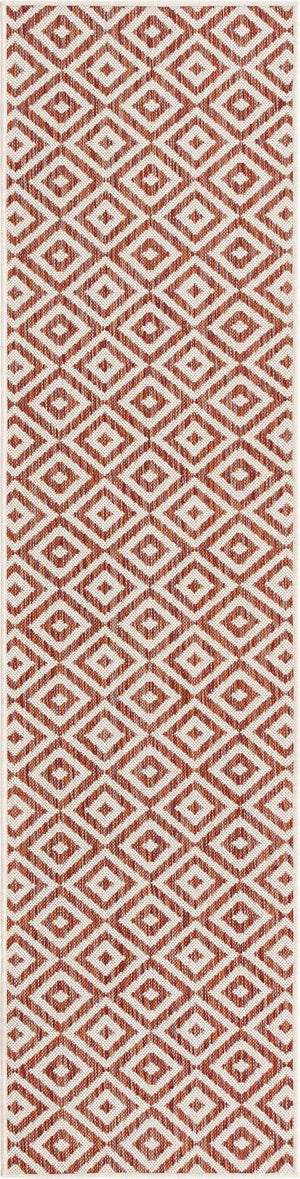 Rust Red 2' x 8' Jill Zarin Outdoor Runner Area Rug Weather Resistant for Patio, Deck, Terrace, Balcony, Porch Durable 100% Polypropylene Carpet for Outside for Sale at Rug Engine