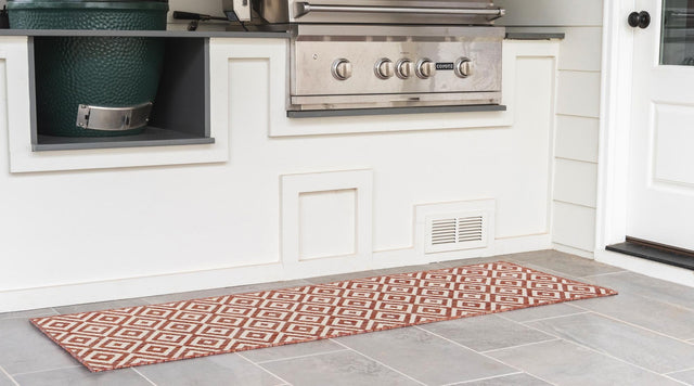 Rust Red 2' x 6' 1 Jill Zarin Outdoor Runner Area Rug Weather Resistant for Patio, Deck, Terrace, Balcony, Porch Durable 100% Polypropylene Carpet for Outside for Sale at Rug Engine