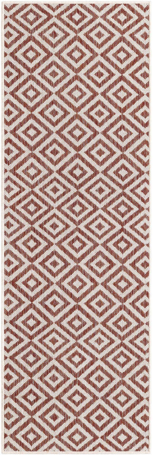 Rust Red 2' x 6' 1 Jill Zarin Outdoor Runner Area Rug Weather Resistant for Patio, Deck, Terrace, Balcony, Porch Durable 100% Polypropylene Carpet for Outside for Sale at Rug Engine