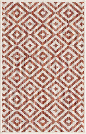 Rust Red 2' x 3' 1 Jill Zarin Outdoor Rectangle Area Rug Weather Resistant for Patio, Deck, Terrace, Balcony, Porch Durable 100% Polypropylene Carpet for Outside for Sale at Rug Engine