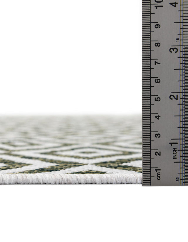 Green 7' 10 x 7' 10 Jill Zarin Outdoor Square Area Rug Weather Resistant for Patio, Deck, Terrace, Balcony, Porch Durable 100% Polypropylene Carpet for Outside for Sale at Rug Engine